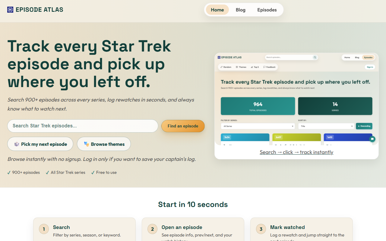 Episode Atlas: track your Trek rewatch
