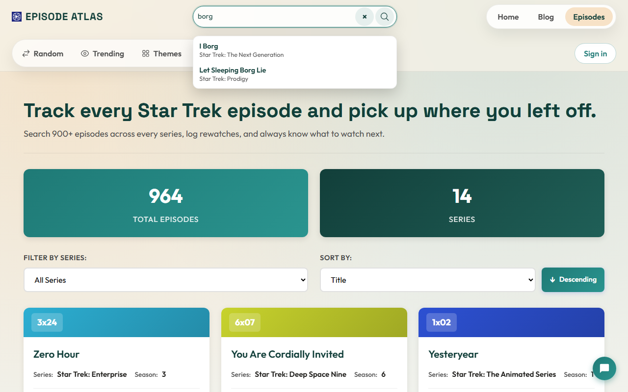 Search results filtered by keyword